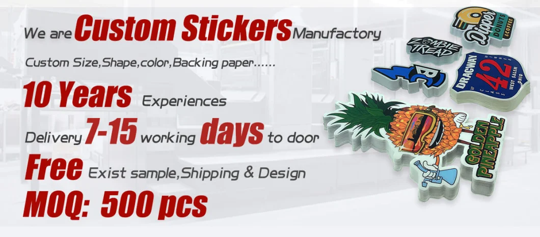 Logo Decorative Decals Anime UV Laptop Glass Door Printing Self Adhesive Custom Vinyl Label Sticker